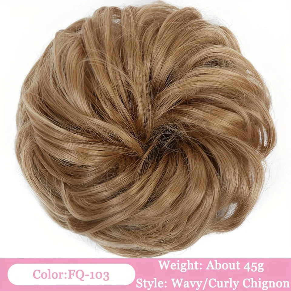Messy Bun Hair Extension with Elastic Band