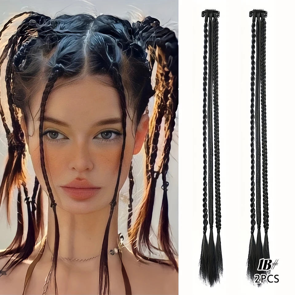 Triple Braid Clip-In Hair Extensions for Instant Styling - 15