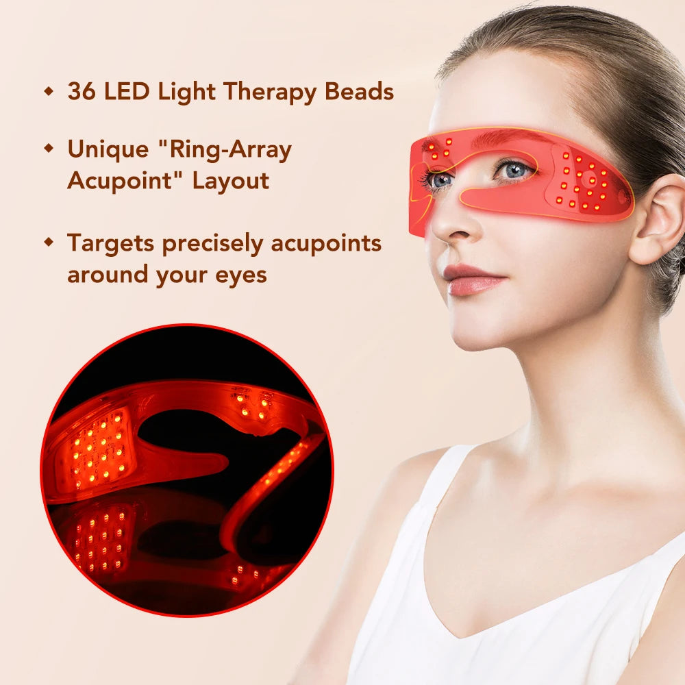 3D LED Red Light Therapy Eye Massager for Fatigue and Dark Circles - 3
