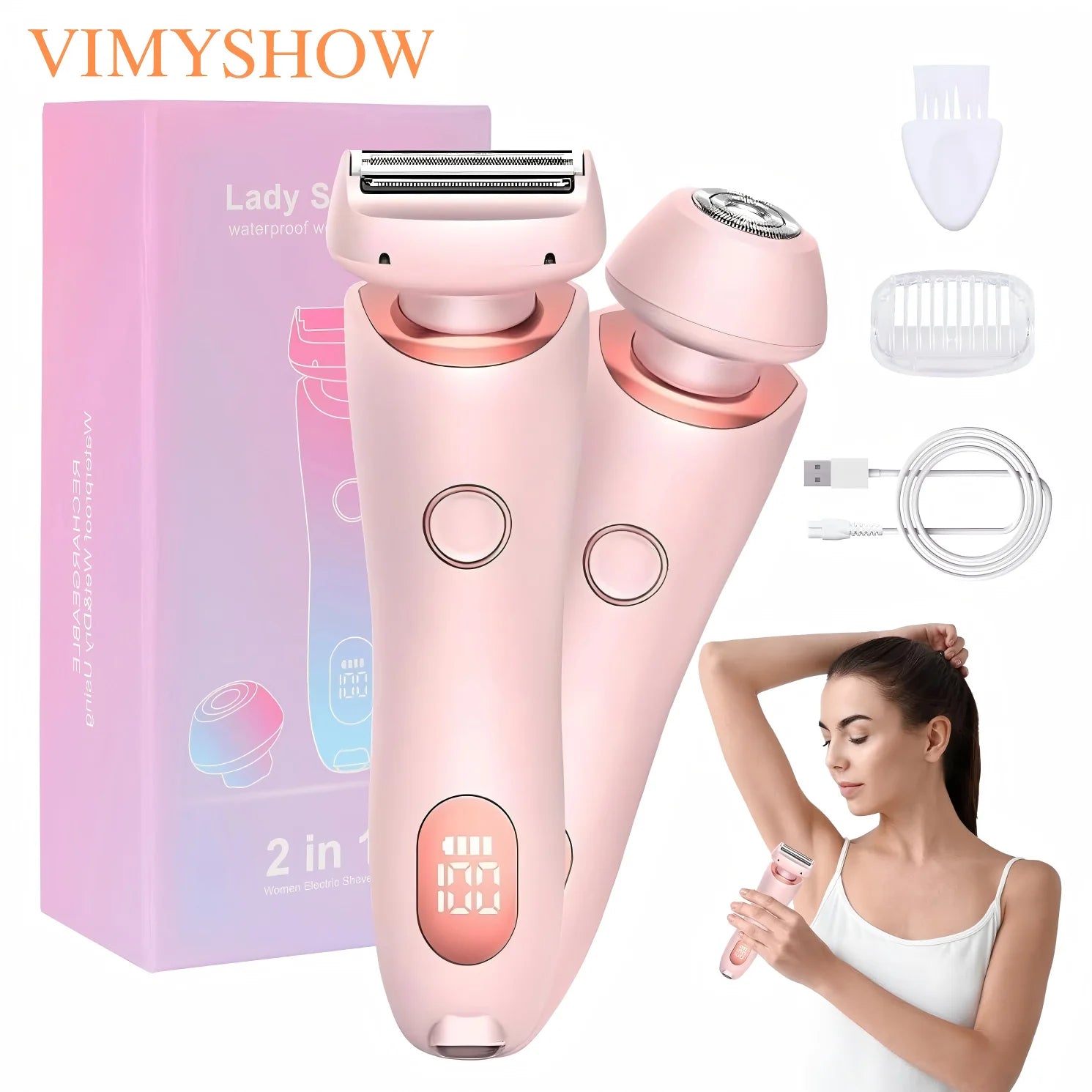Electric Painless Hair Removal Shaver for Women's Body and Face - 1