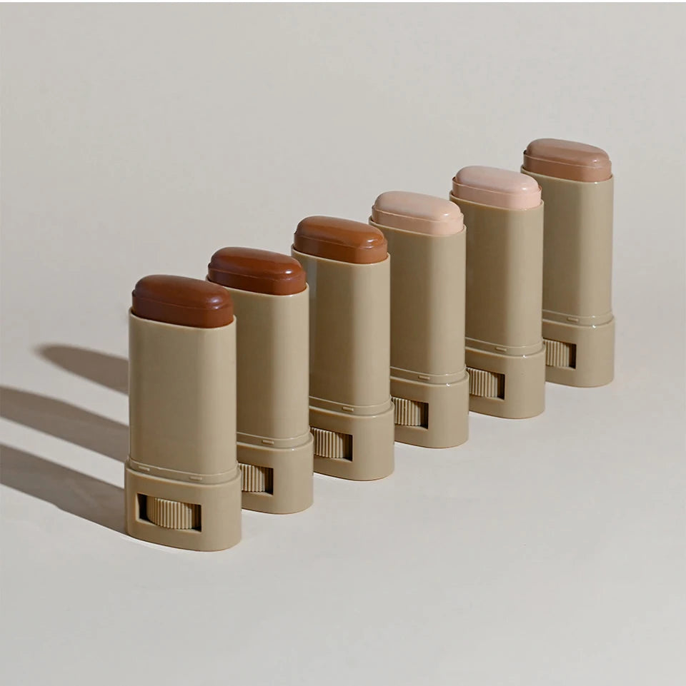 Matte Foundation Stick and Setting Powder Makeup Set for Flawless Skin - 18