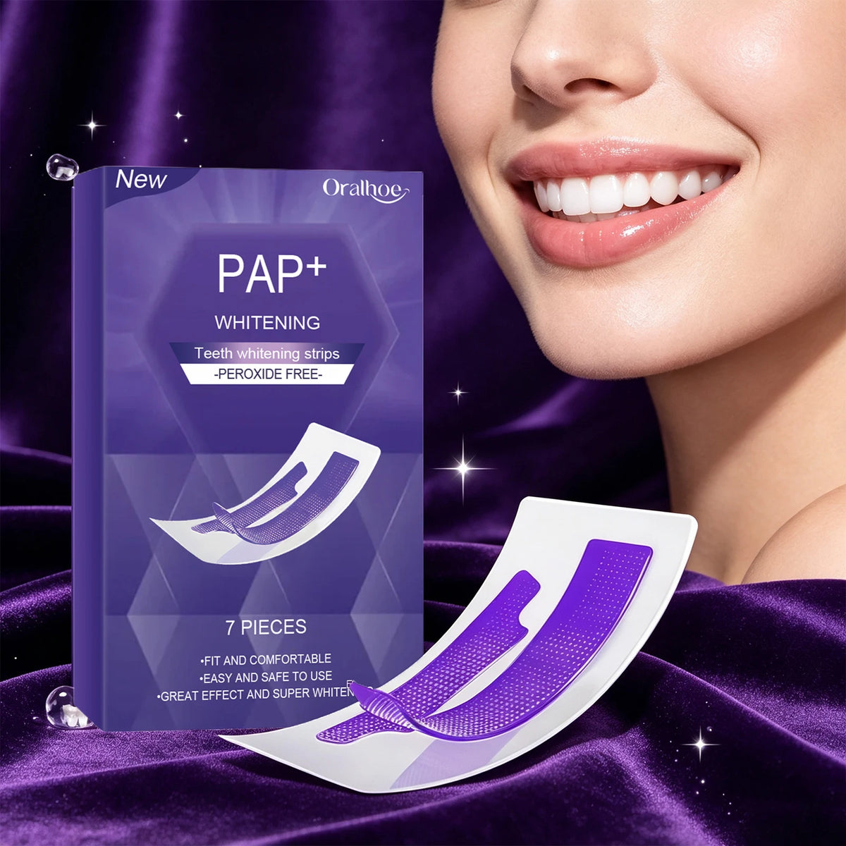 Peroxide-Free Teeth Whitening Strips for Sensitive Teeth