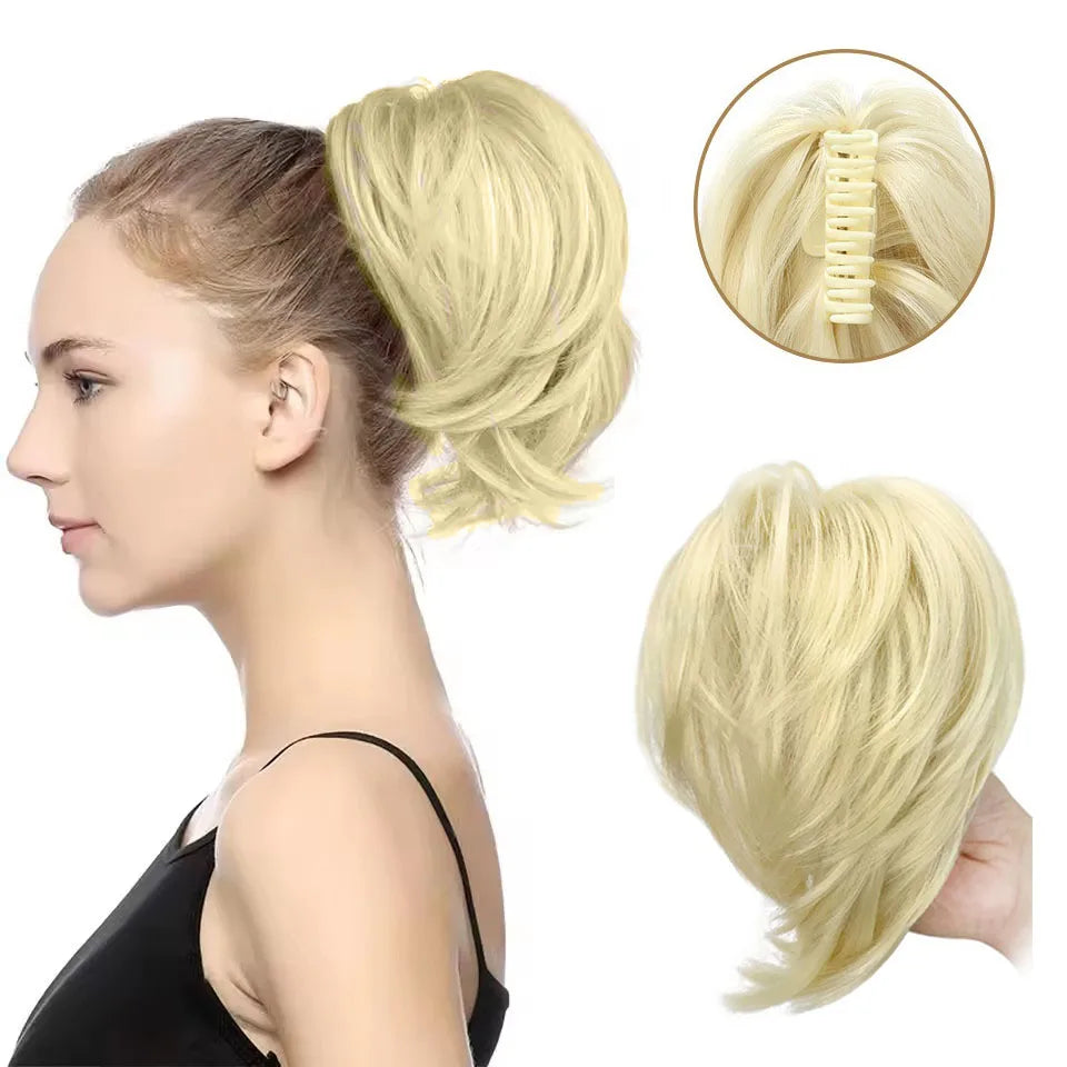 Synthetic Claw Clip Ponytail Extension for Effortless Messy Hair Buns