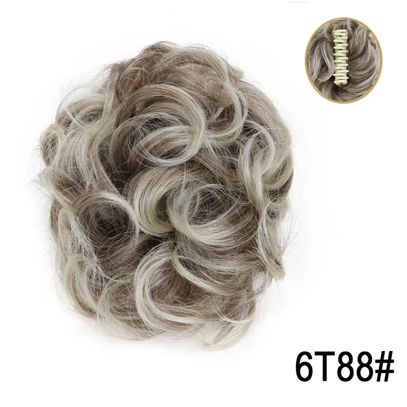 Messy Curly Claw Clip Bun Hair Extension for Women - 17