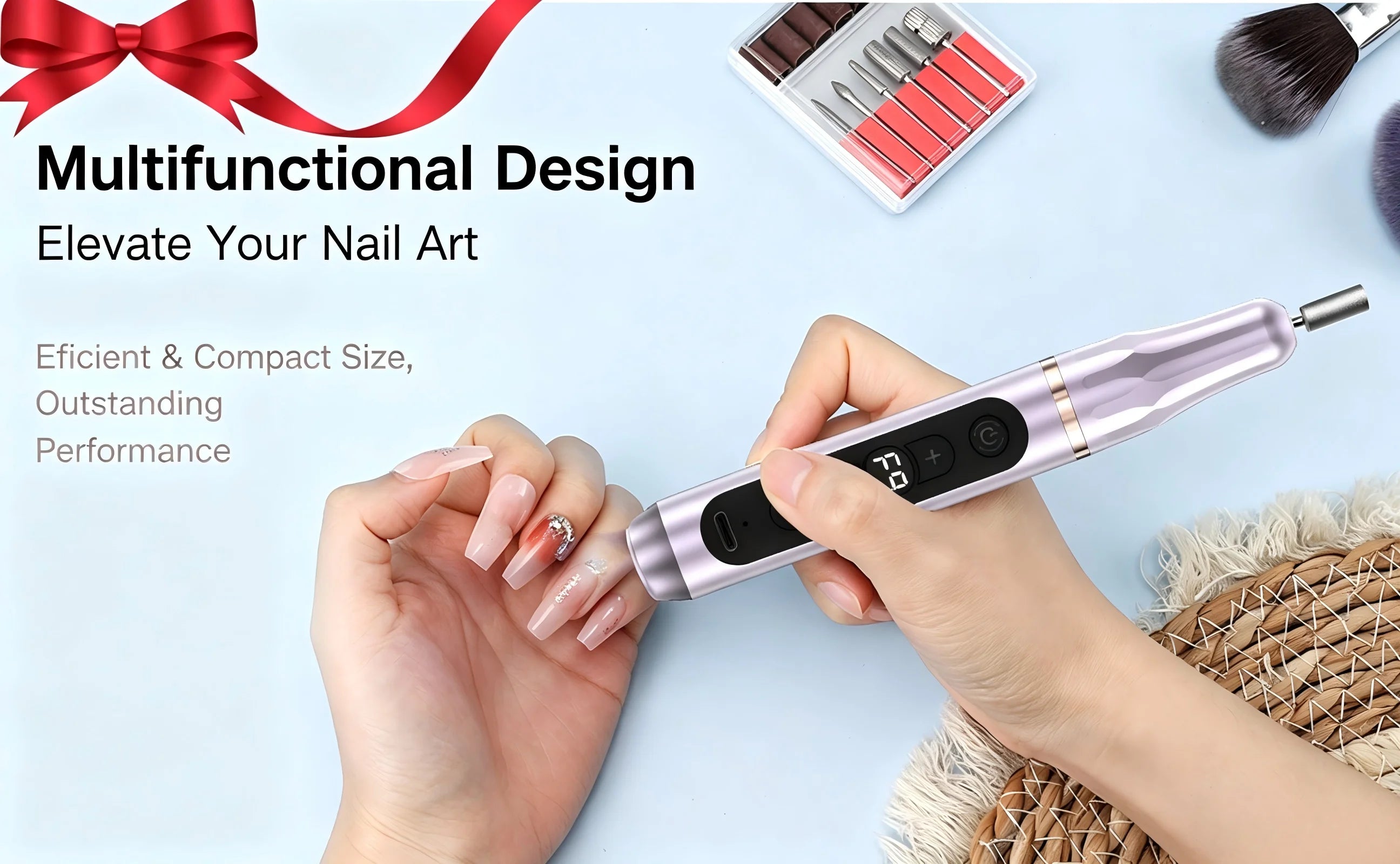 Professional Cordless Electric Nail File and Dryer Manicure Tool - 8