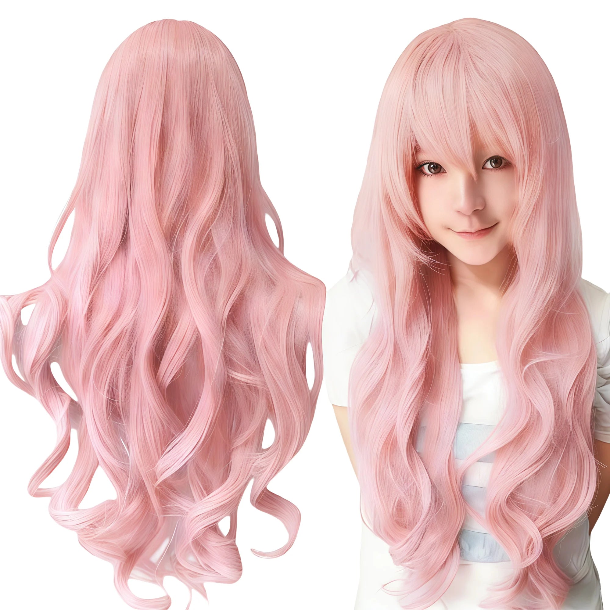 Long Curly Apple Green Cosplay Wig for Anime Costumes and Halloween - 12