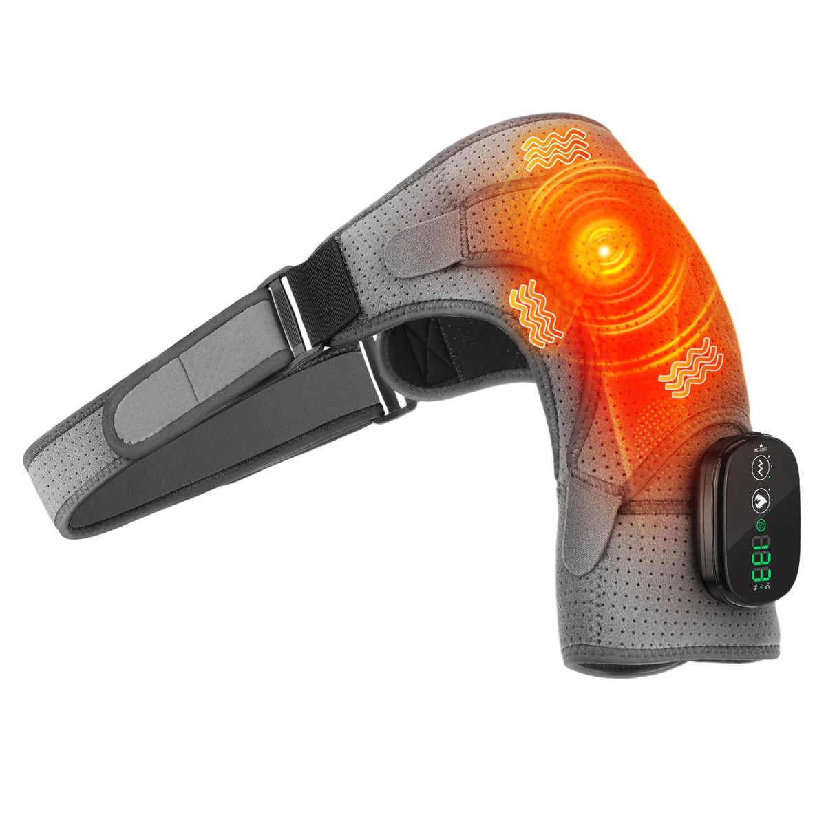 Cordless Heated Shoulder Massage Wrap with Vibration for Pain Relief