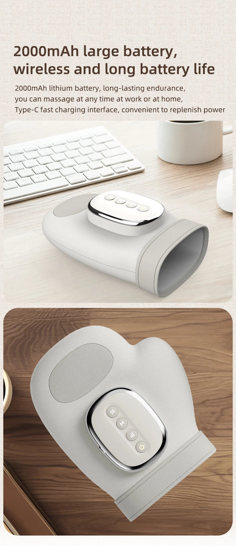 Electric Hand and Finger Massager with Deep Palm Kneading - 24