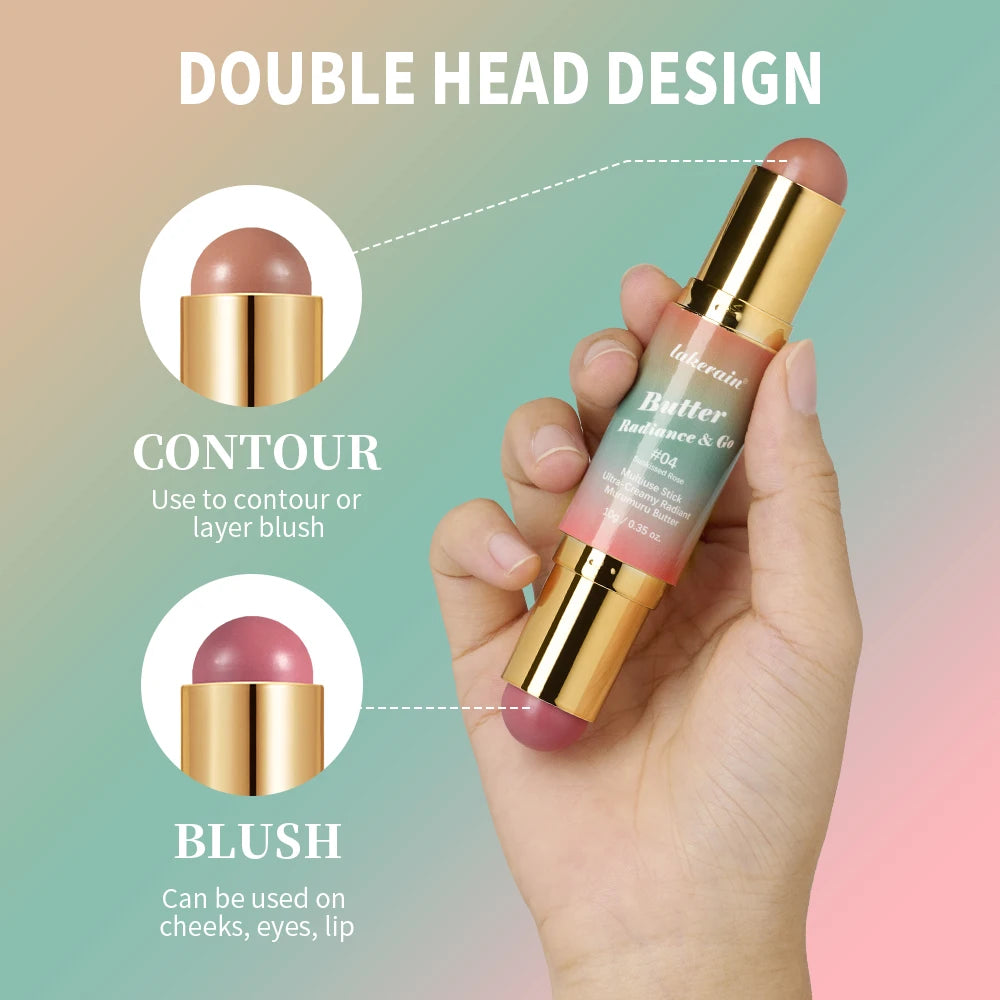 Dual-Ended Creamy Bronzer and Blush Stick for Face Lips and Eyes - 5