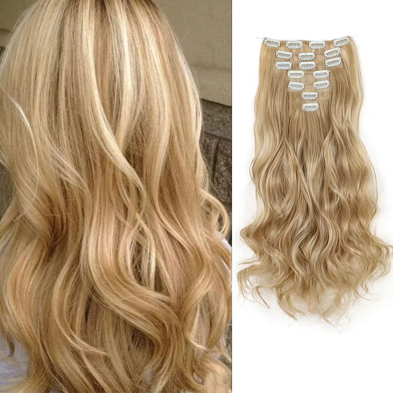 Wavy Curly Clip-In Hair Extension Set for Women