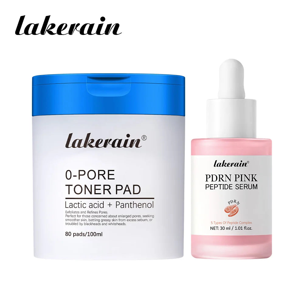 Pore Refining Toner Pad and Peptide Facial Serum Set for Glowing Skin - 1