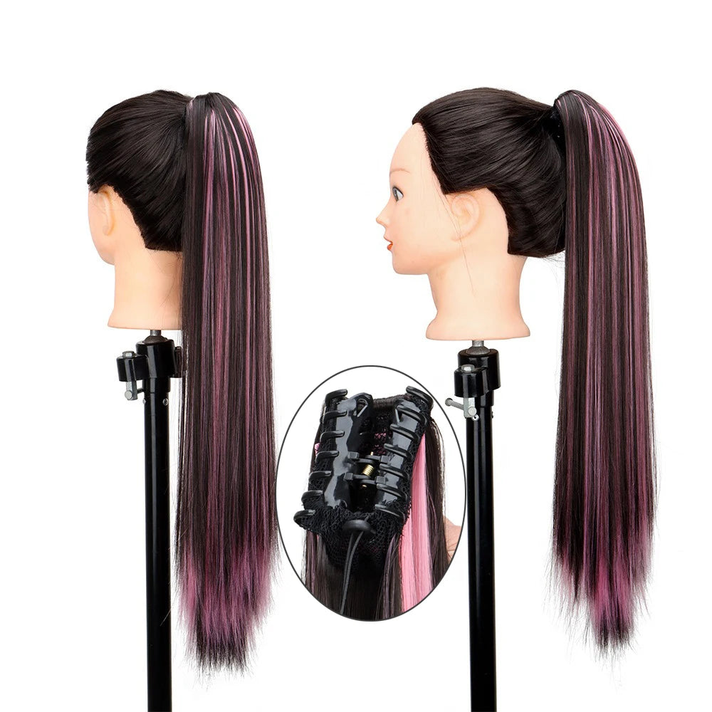24-Inch Long Straight Claw Clip Ponytail Hair Extension - 5