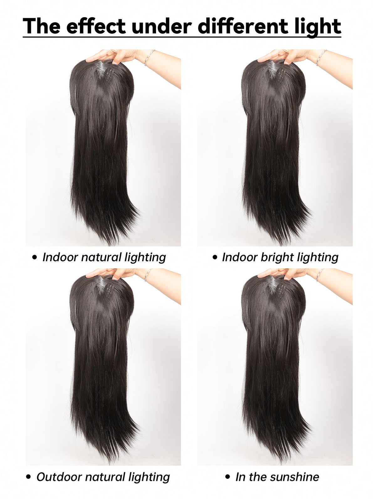 Clip-In Hair Topper with Bangs for Volume and Hair Coverage