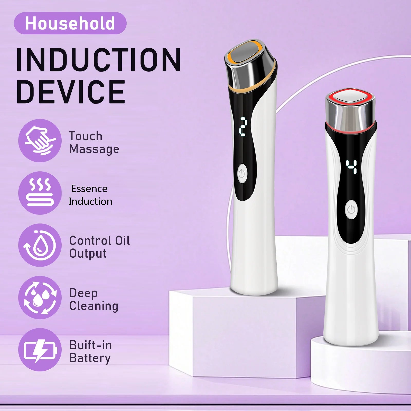 Microcurrent Facial Lifting and Skin Tightening Beauty Massager Device - 3
