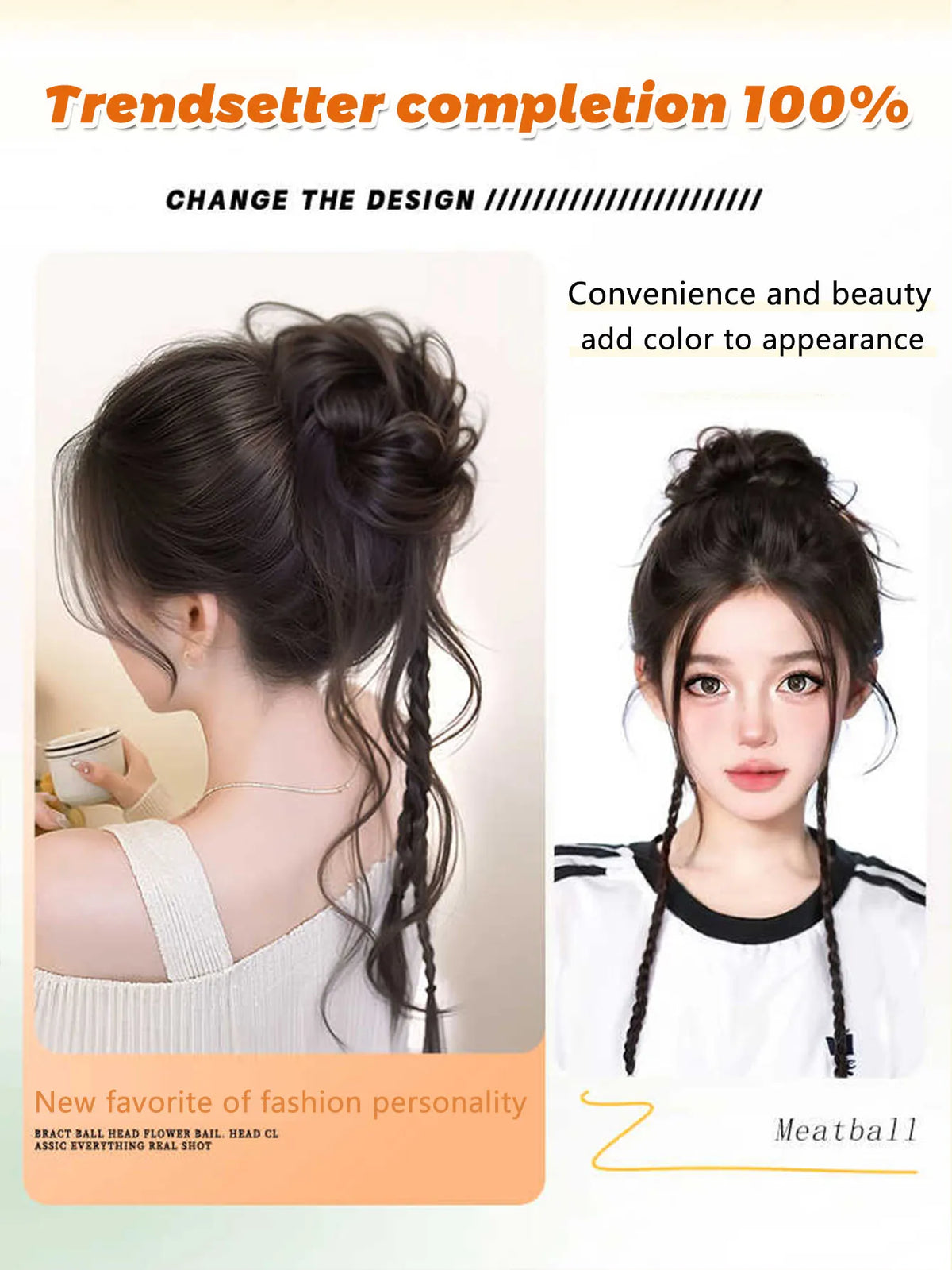 Messy Curly Hair Bun with Braids for Women and Girls