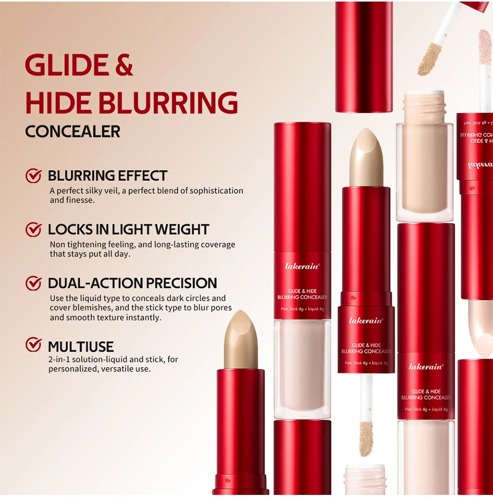 2-in-1 Blurring Concealer and Liquid Foundation for Flawless Full Coverage - 9