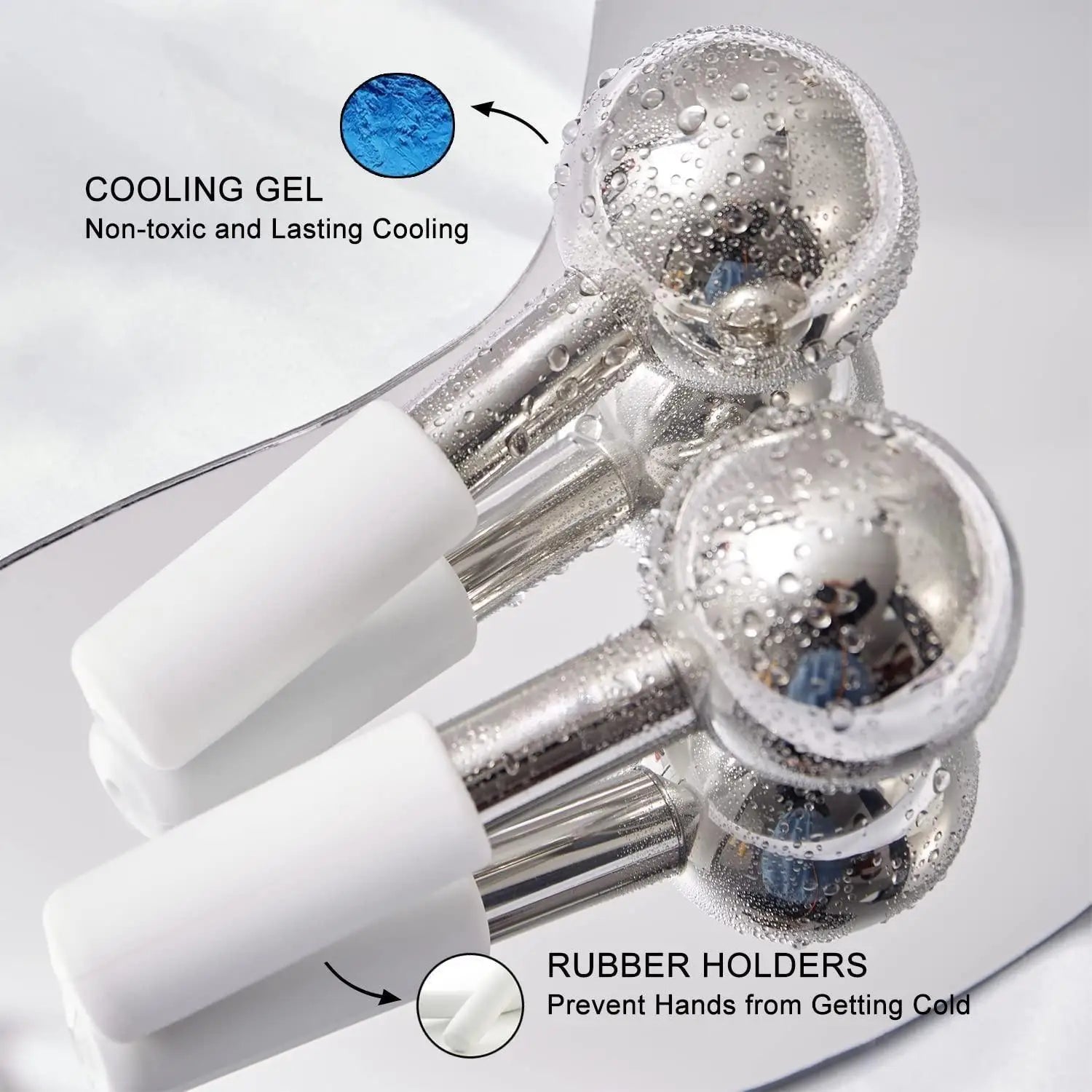 Stainless Steel Cooling Ice Globes for Facial Puffiness and Dark Circles - 5