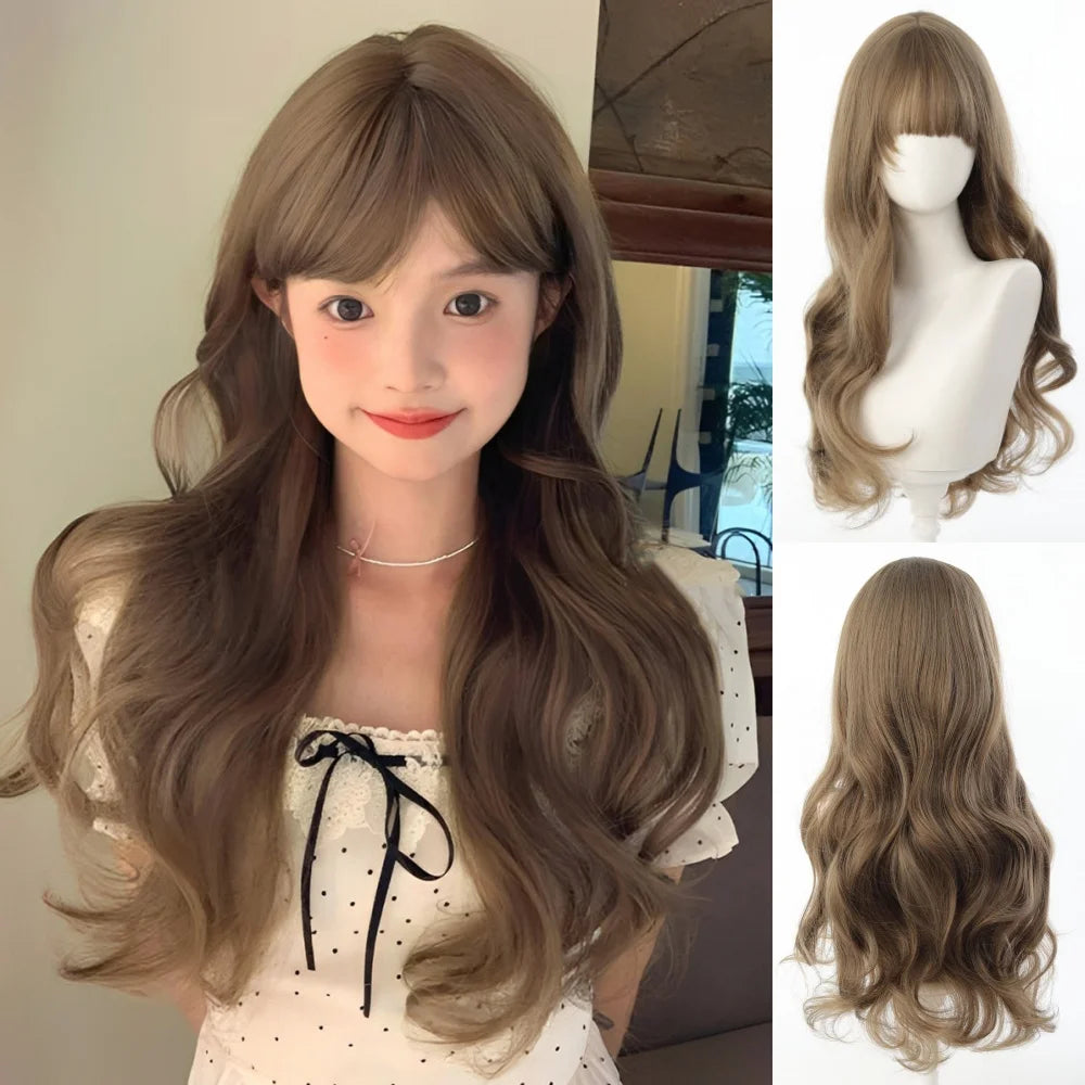 Long Straight Cosplay Wig with Bangs for Parties - 79