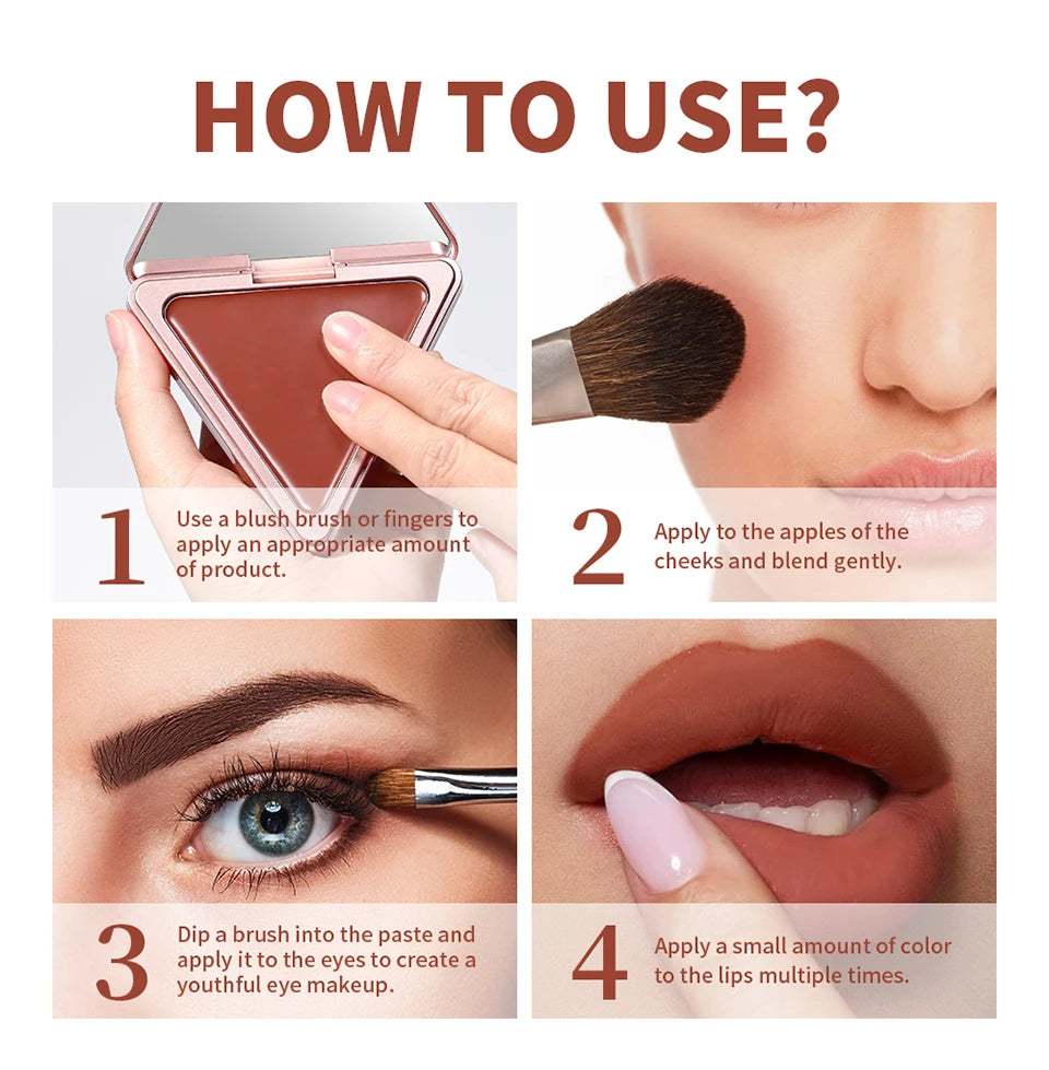 Matte Satin Cream Blush for Long-Lasting Natural Glow and Oil Control - 16