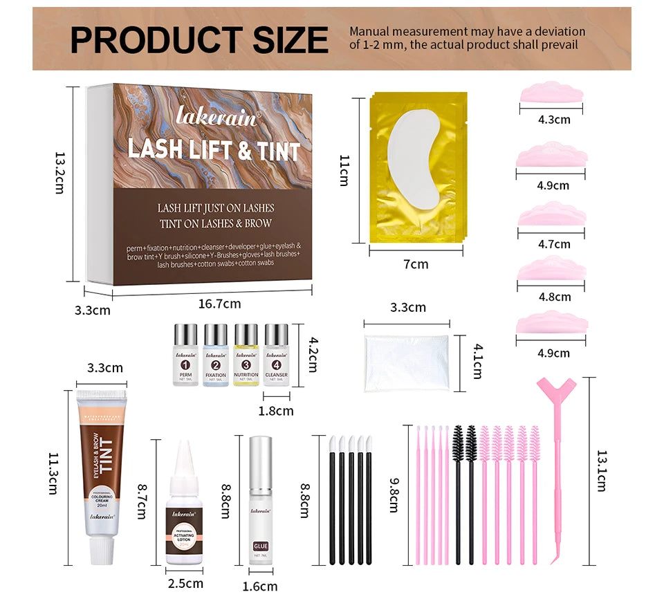 Professional Eyelash and Eyebrow Lift and Tint Kit for Home Salon Use