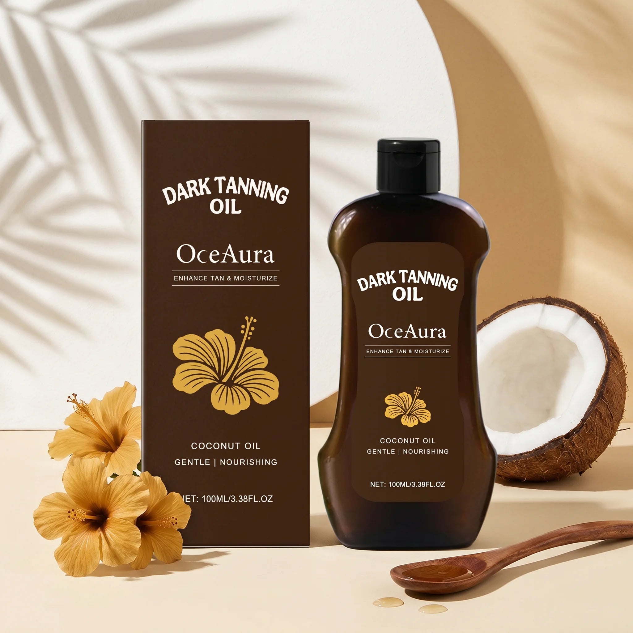 Coconut Oil Dark Tanning Body Oil for Deep Bronze Glow and Hydration - 4