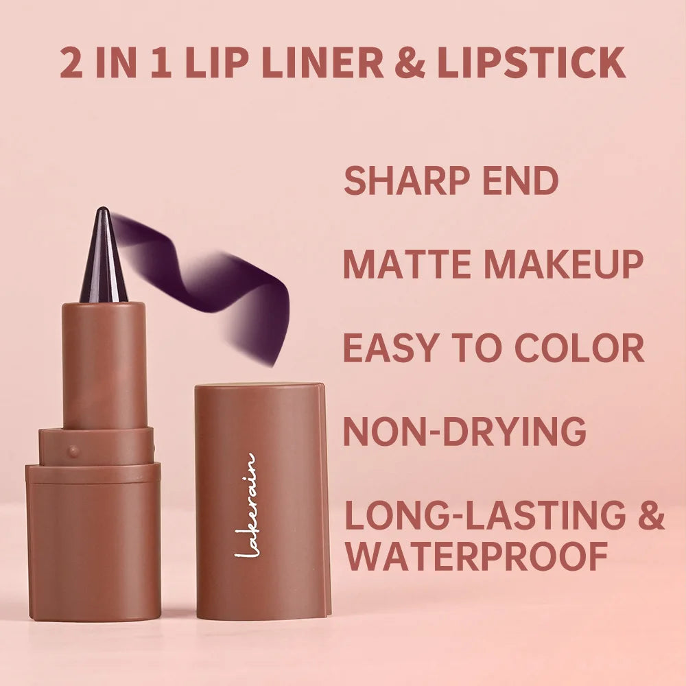 Hydrating Lip Liner and Gloss Combo Set for Defined Shiny Lips - 2