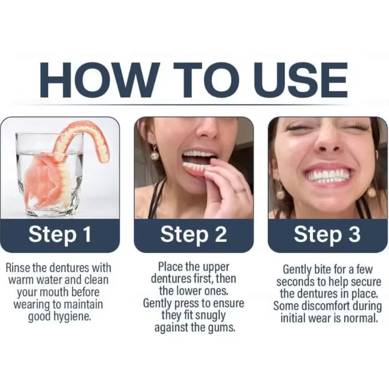 Temporary Silicone Denture Set for Comfortable Smile Restoration