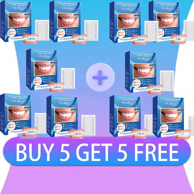 Natural Silicone Dentures Set for Instant Comfortable Smile Restoration - 10