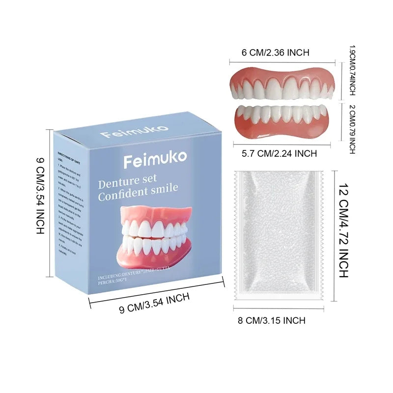 Temporary Silicone Dentures for Missing or Broken Teeth Comfort Fit