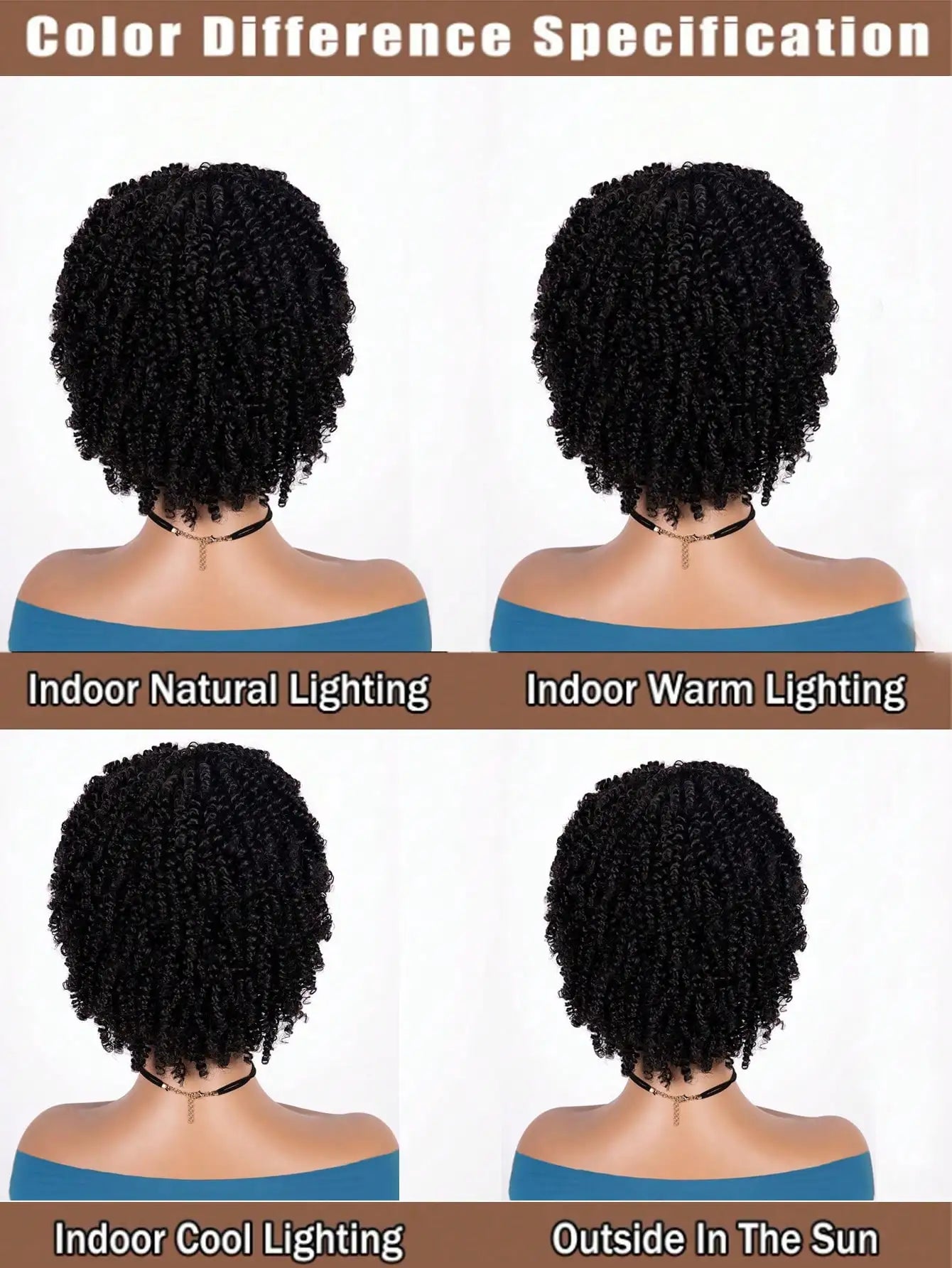 Short Curly Afro Wig with Bangs for Daily Style - 6