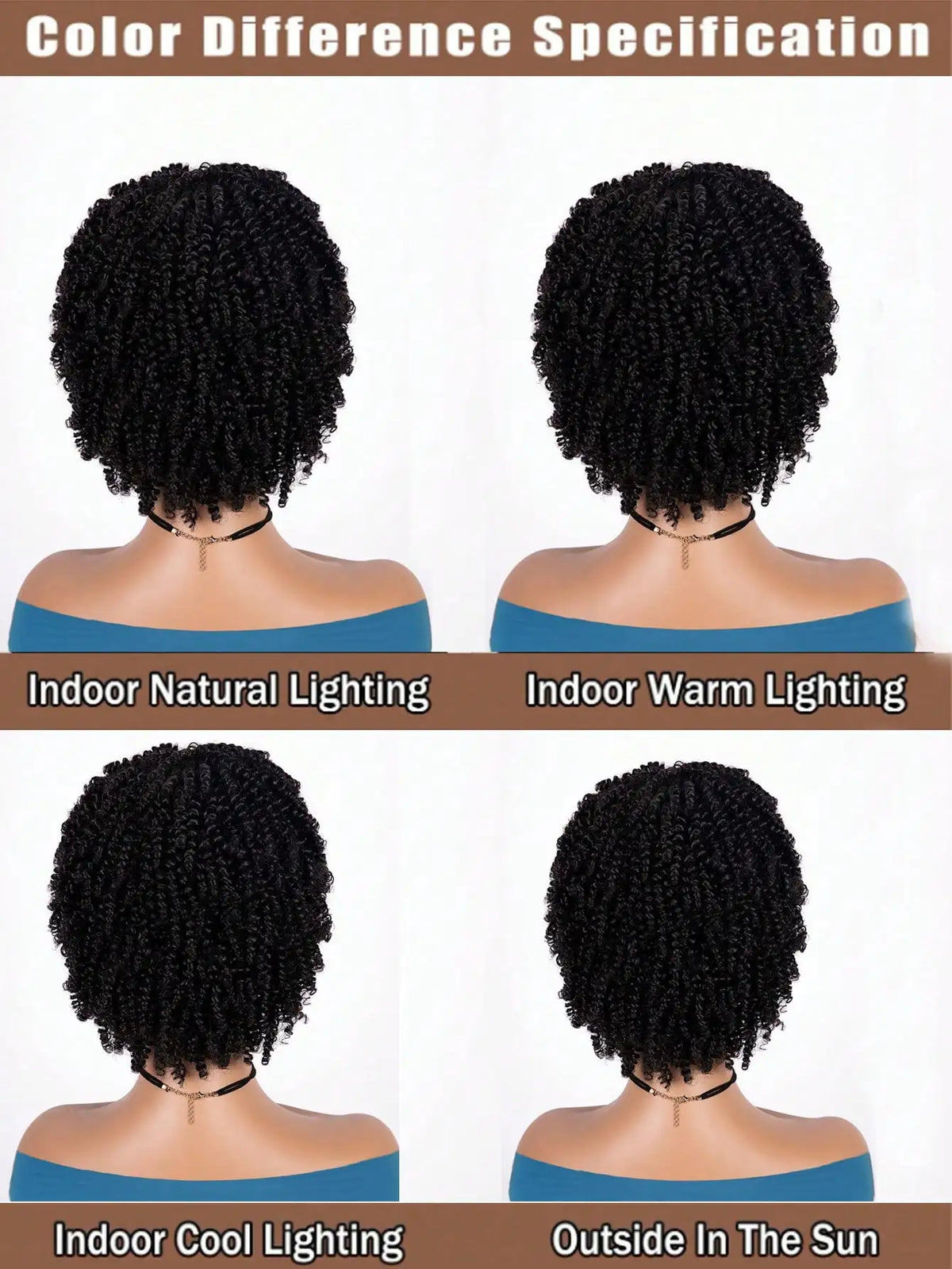 Short Curly Afro Wig with Bangs for Daily Style