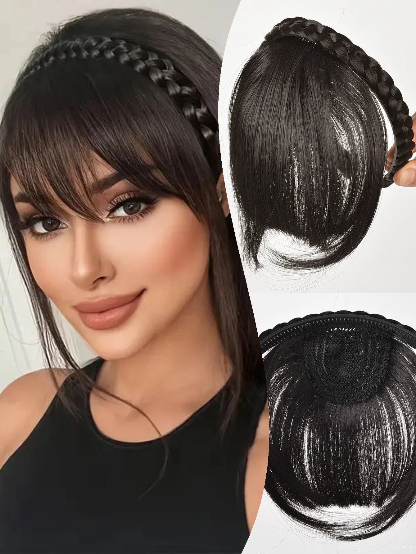 Braided Headband with Bangs for Instant Hair Style - 7