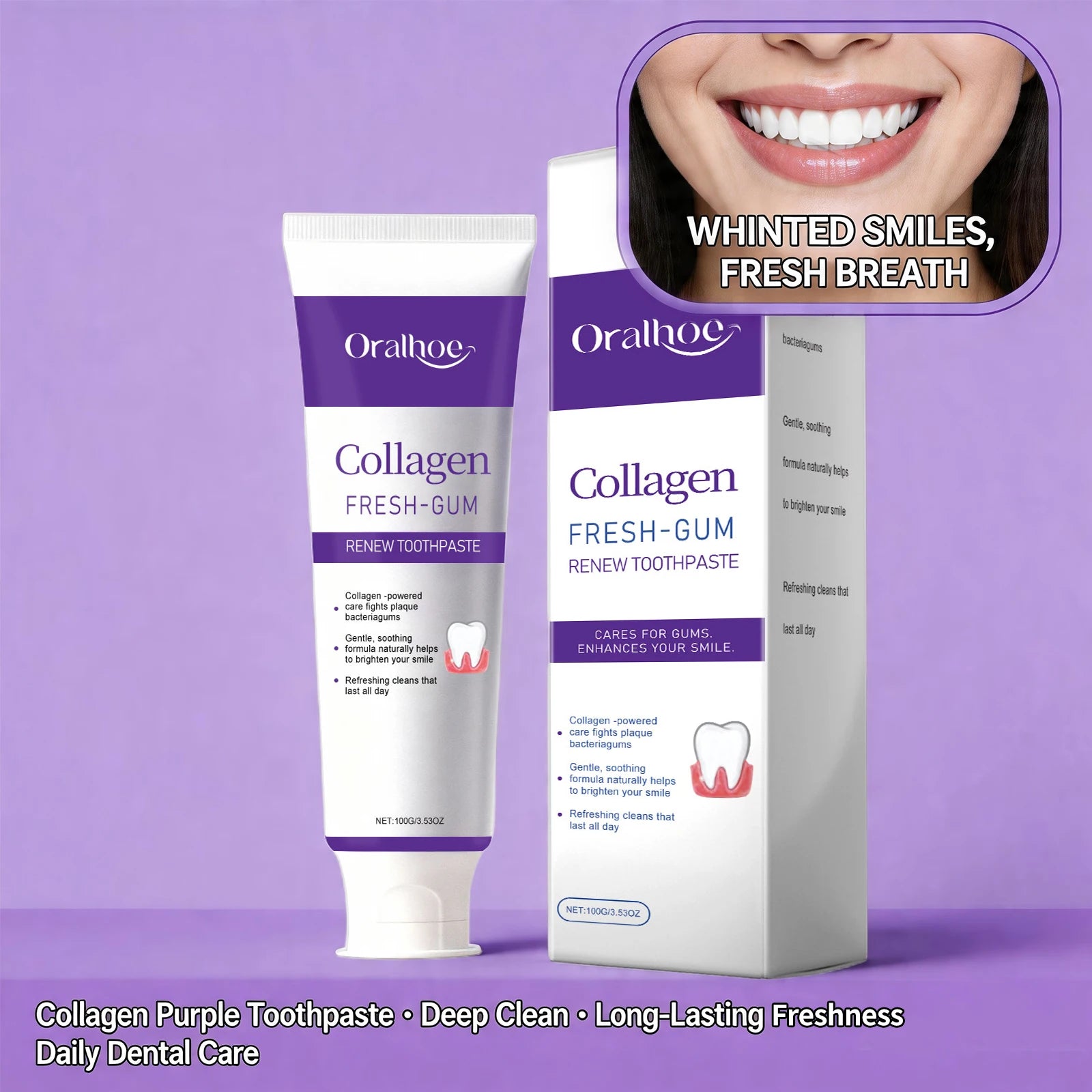 Collagen Whitening Toothpaste for Deep Cleaning and Fresh Breath - 9