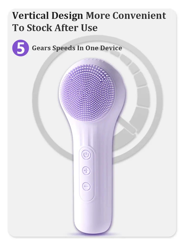 Electric Sonic Facial Cleansing Brush for Deep Pore Exfoliation and Massage