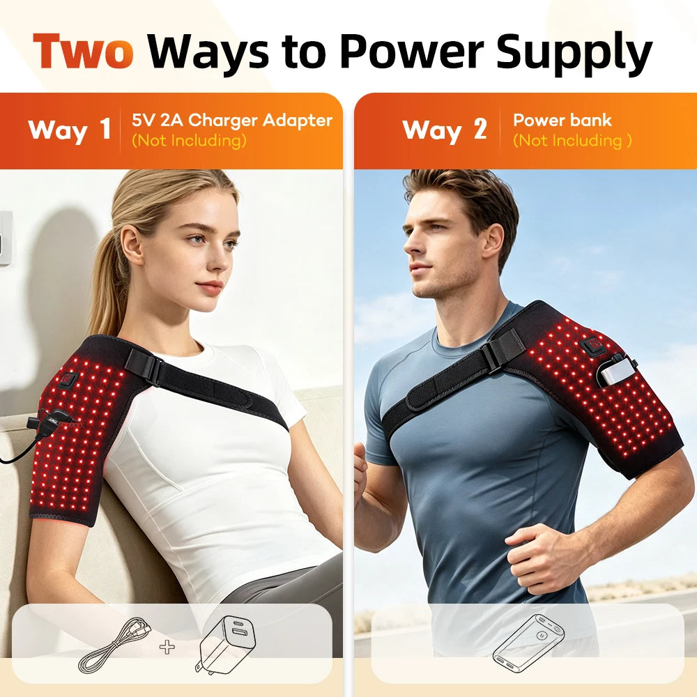 Red Light Therapy Heated Shoulder Brace for Pain Relief and Recovery - 4