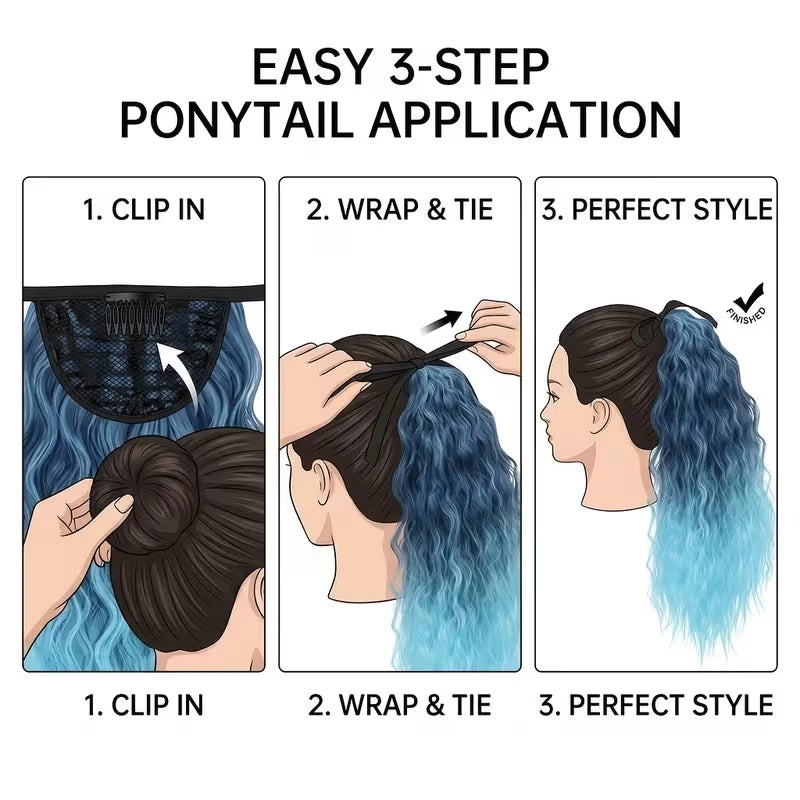 22-Inch Kinky Curly Drawstring Ponytail Hair Extension