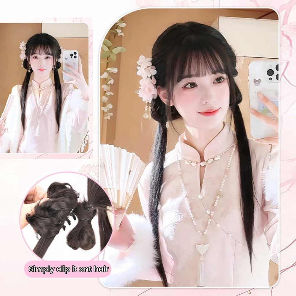 Clip-in Claw Ponytail Extension with Messy Bun for Elegant Hairstyles