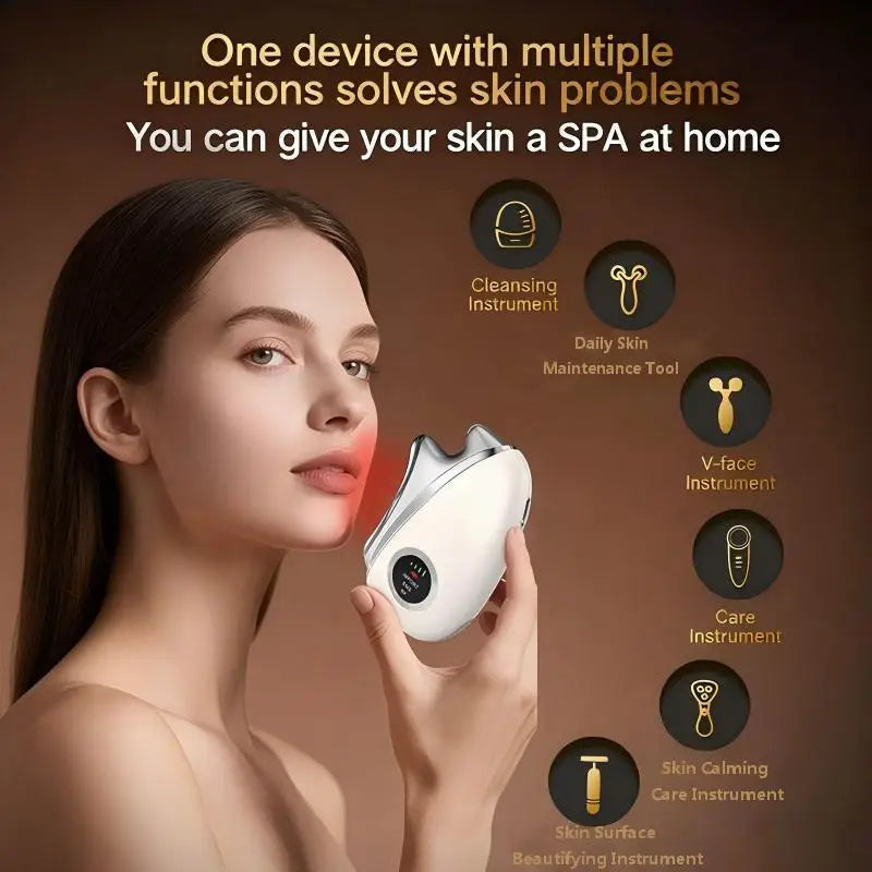 3-in-1 LED Facial Massager for Skin Tightening and Lymphatic Drainage