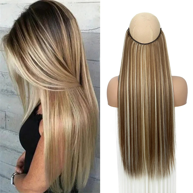 24-Inch Invisible Wire Hair Extensions for Instant Length