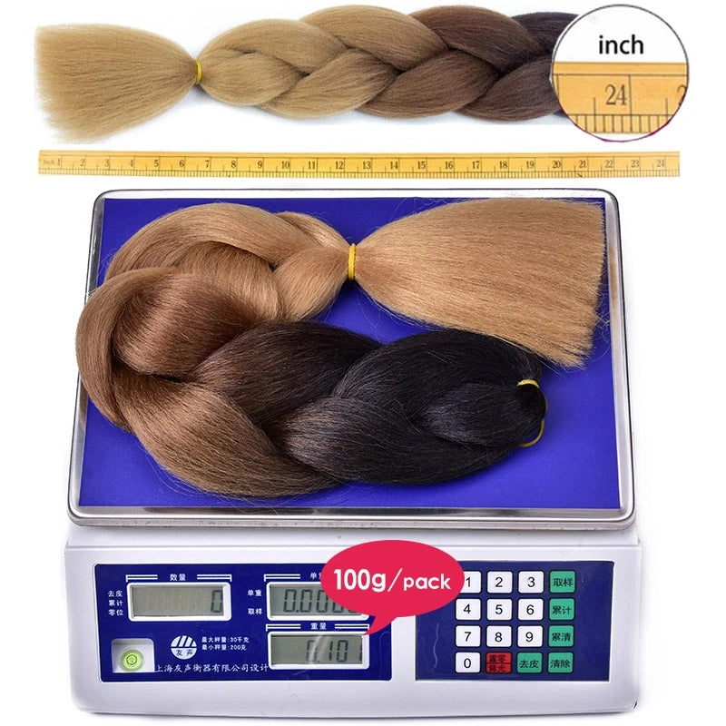 Colorful Synthetic Pre-Stretched Braiding Hair Extensions for Women - 4