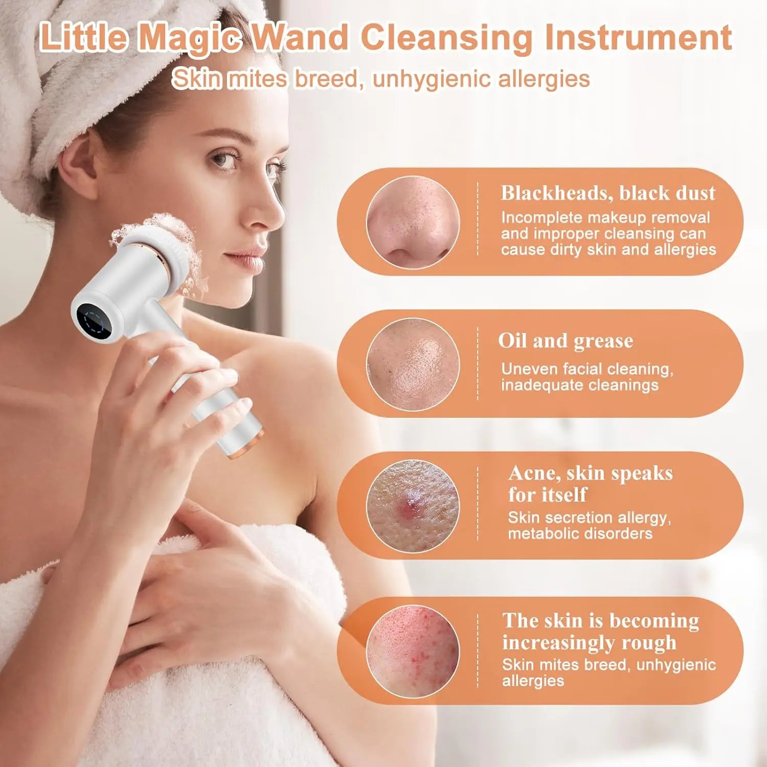 4-in-1 Waterproof Electric Facial Cleansing Brush and Exfoliating Scrubber - 3