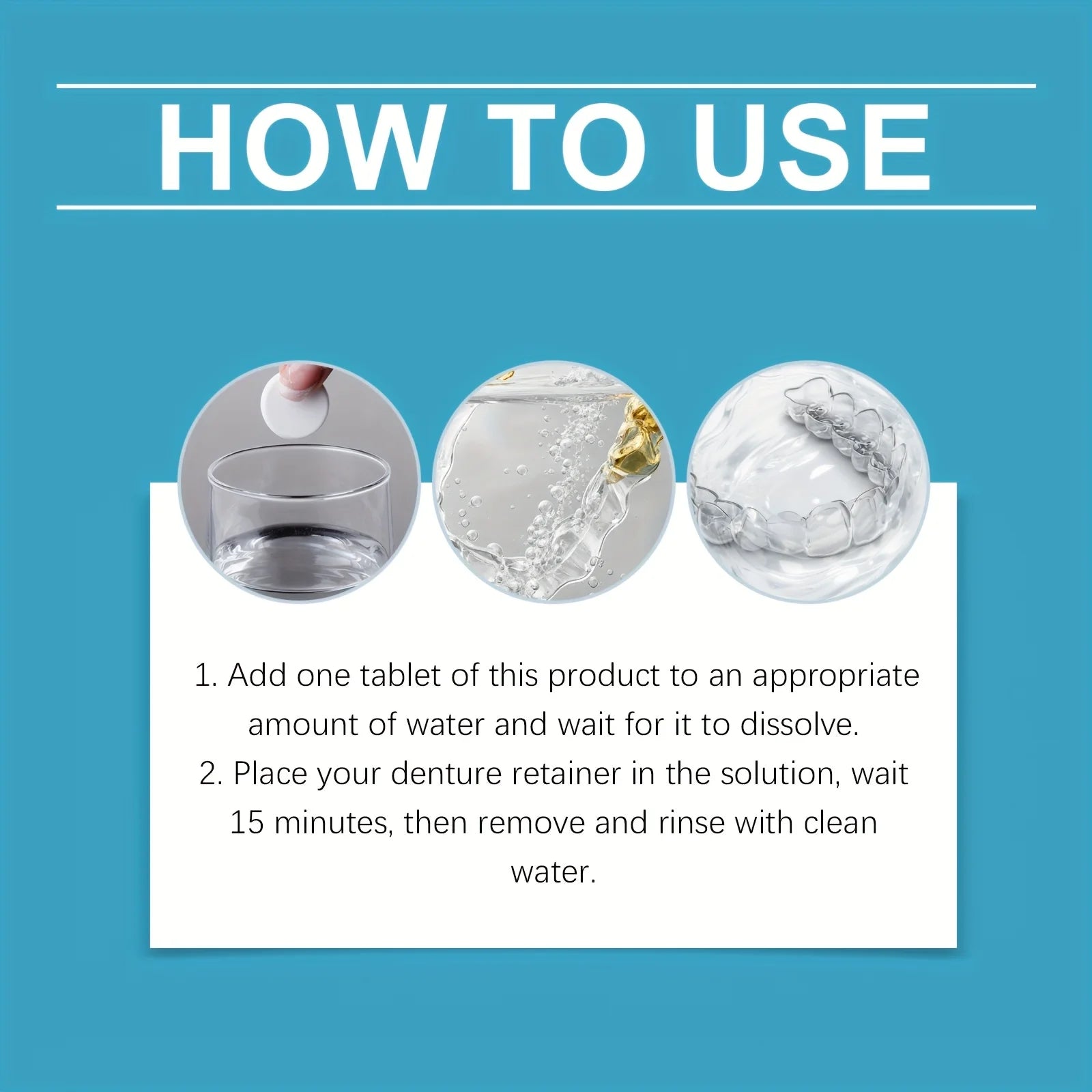 Effervescent Denture and Retainer Cleaning Tablets for Deep Stain Removal - 5