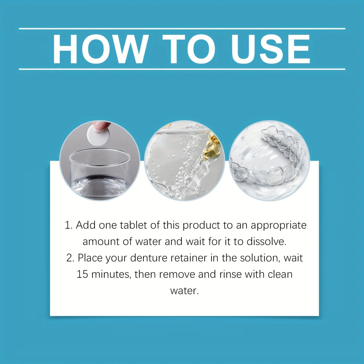 Effervescent Denture and Retainer Cleaning Tablets for Deep Stain Removal