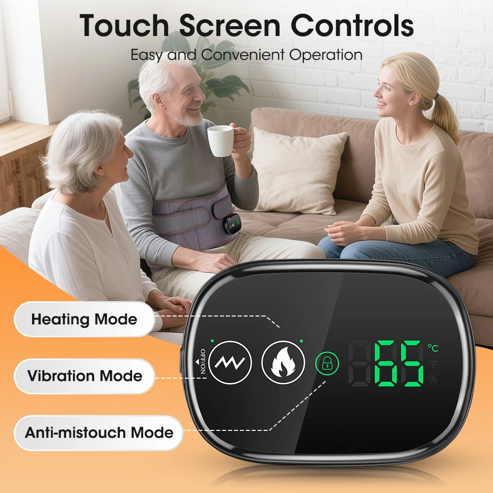 Cordless Heated Vibration Waist Massage Belt for Back Pain Relief