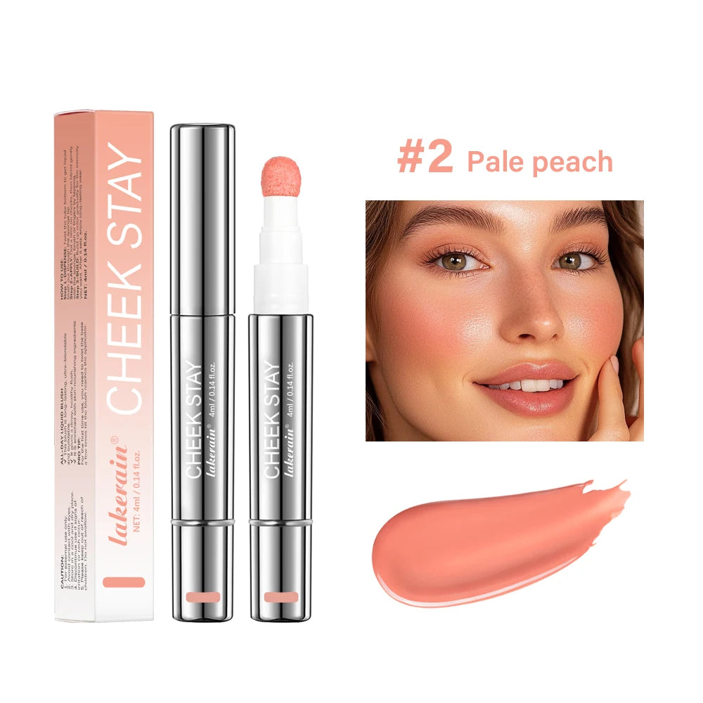 Liquid Blush Stick with Sponge Tip for Natural Matte Cheek Makeup - 20