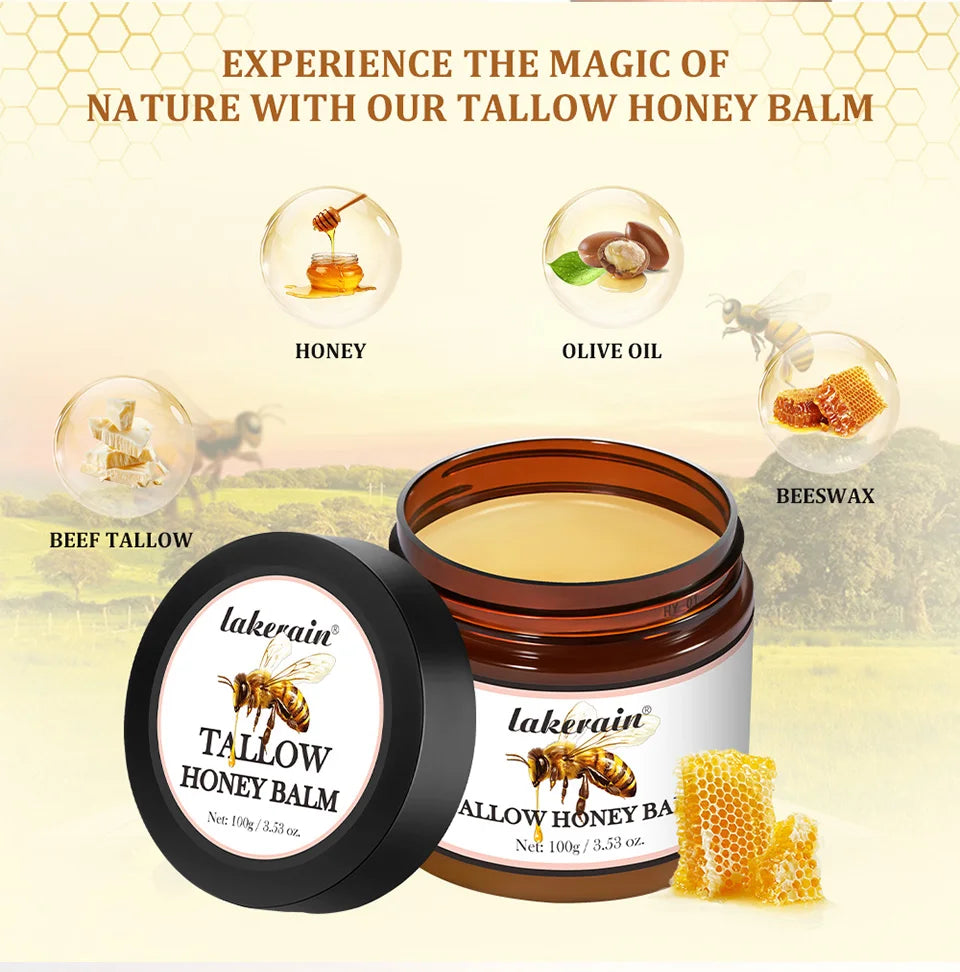 Whipped Beef Tallow and Honey Balm for Deep Skin Moisturizing and Repair