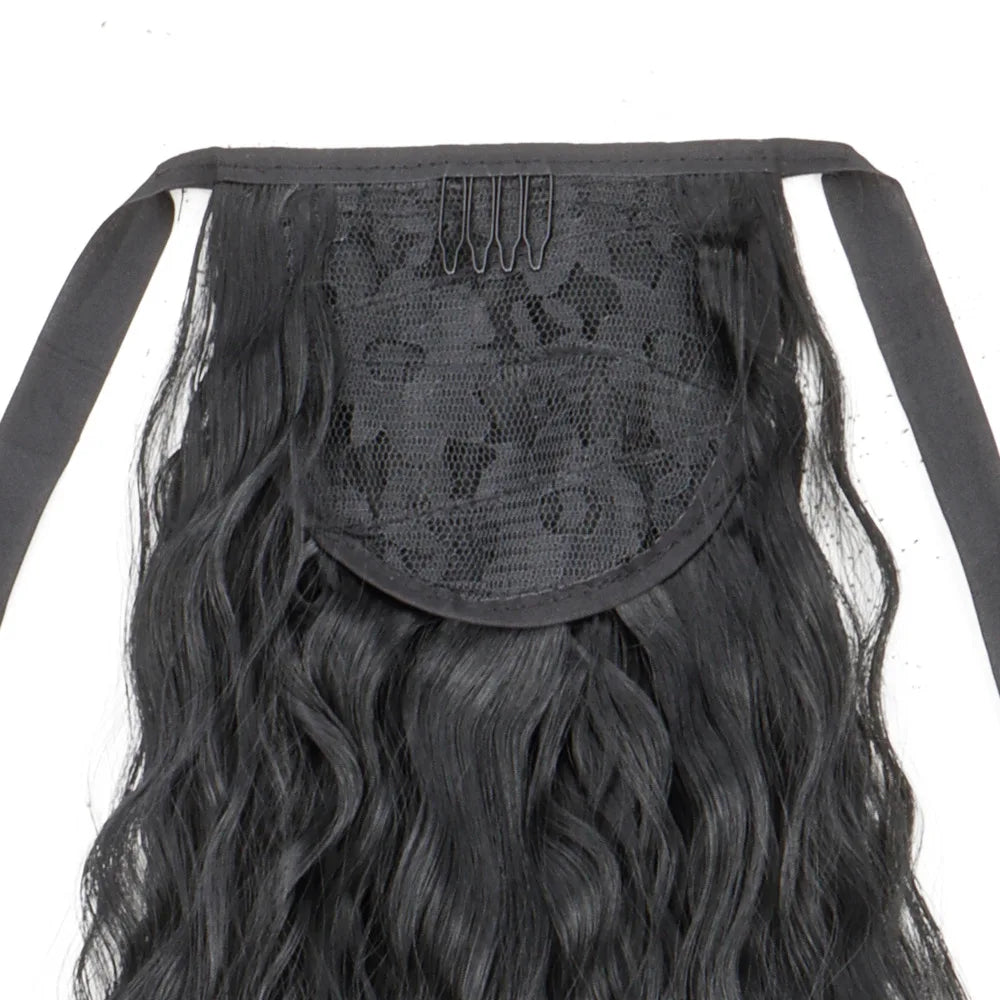 22 Inch Kinky Curly Drawstring Ponytail Hair Extension