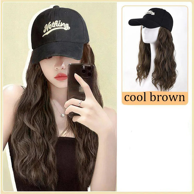 Wavy Long Synthetic Hair Baseball Cap Wig for Daily Wear - 8