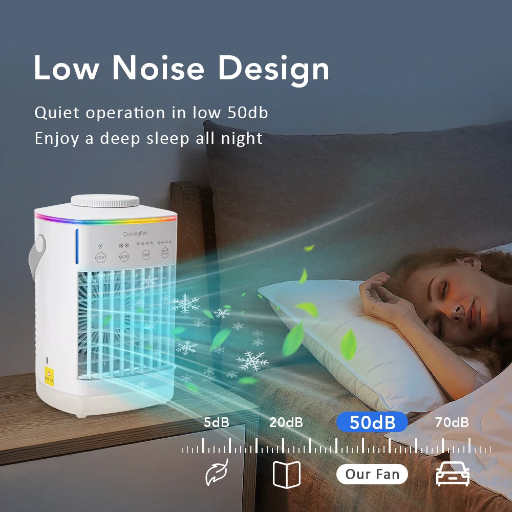 Portable Desktop Air Cooler and Humidifier with Misting Fan for Home