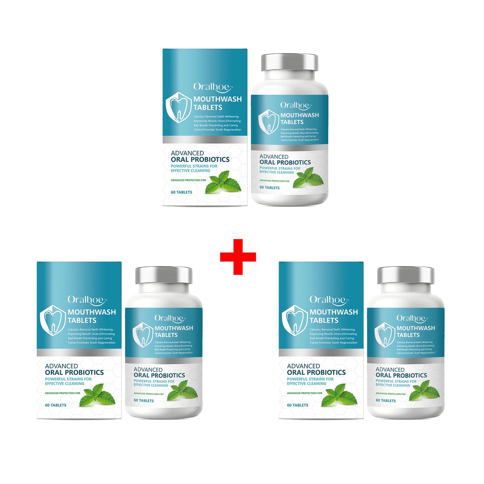 Probiotic Teeth Whitening Mouthwash Tablets for Fresh Breath - 16